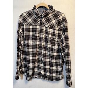 Jack's Girlfriend Women's Shirt Size XL Button Down Top Long‎ Sleeve Snap Plaid